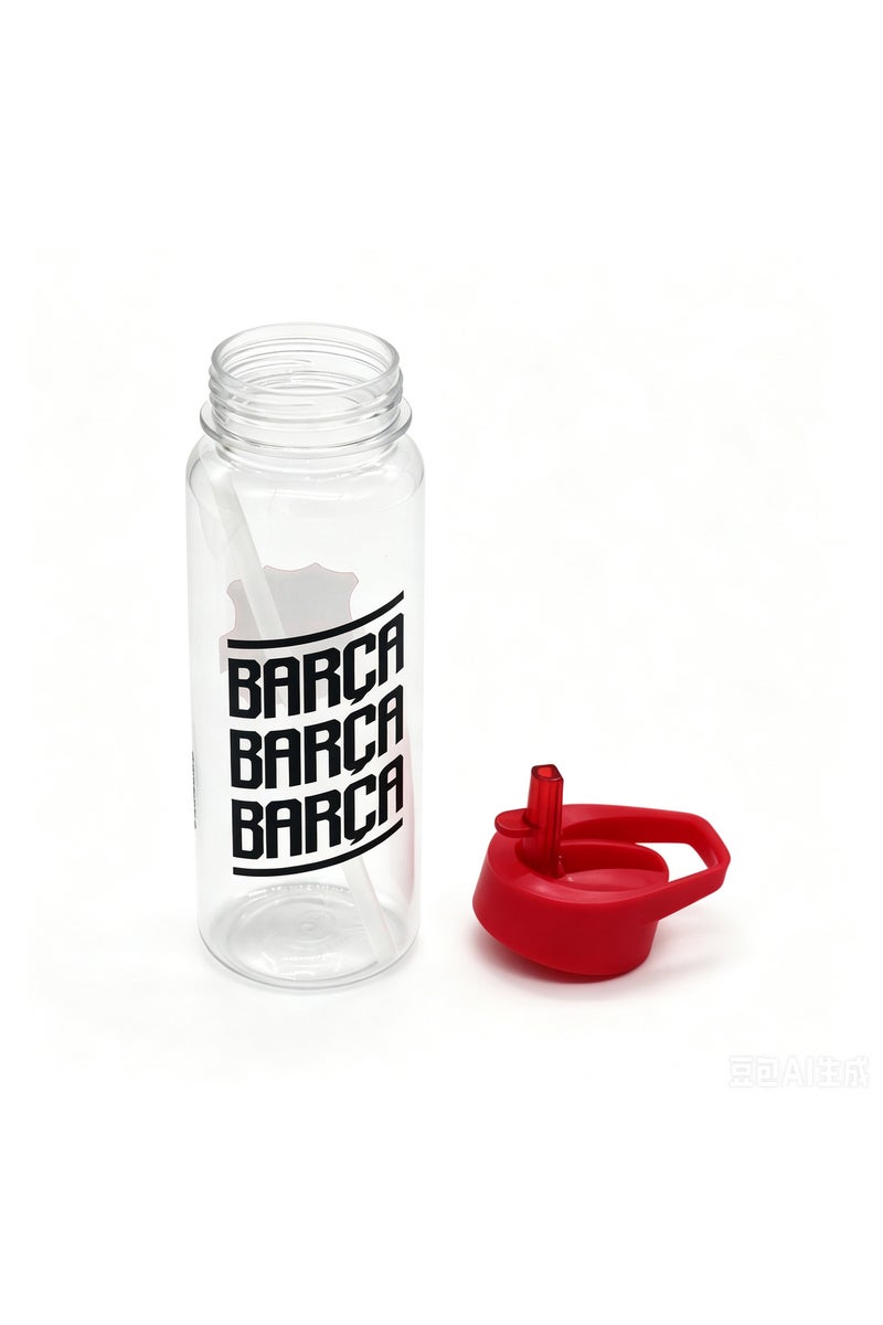Bamboo Bark FC Barcelona Plastic Water Bottle 600ml with Straw Lid, BARCA Football Leakproof School Bottle for Boys, Teens & Kids, Reusable Sports Bottle for Gym, Travel & Outdoor Use (Green & Black) - Image 3