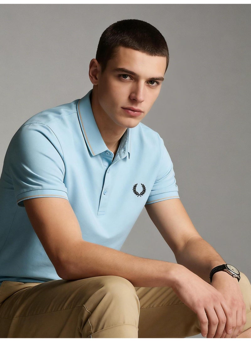 فريد بيري Fred Perry Polo shirt with contrast trim | Premium breathable mesh cotton short sleeve casual shirt with laurel wreath logo. - Image 1