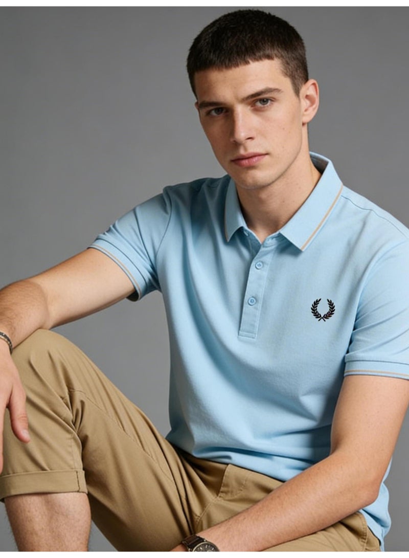 فريد بيري Fred Perry Polo shirt with contrast trim | Premium breathable mesh cotton short sleeve casual shirt with laurel wreath logo. - Image 2