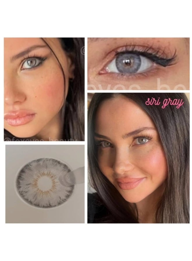 يواي عدسات لاصقة ملونة سنوية رمادية اللون، عدسات لاصقة تجميلية للجنسين، عدسات طبيعية عصرية، عدسات لاصقة لينة تحتوي على 42% من الماء - Image 3