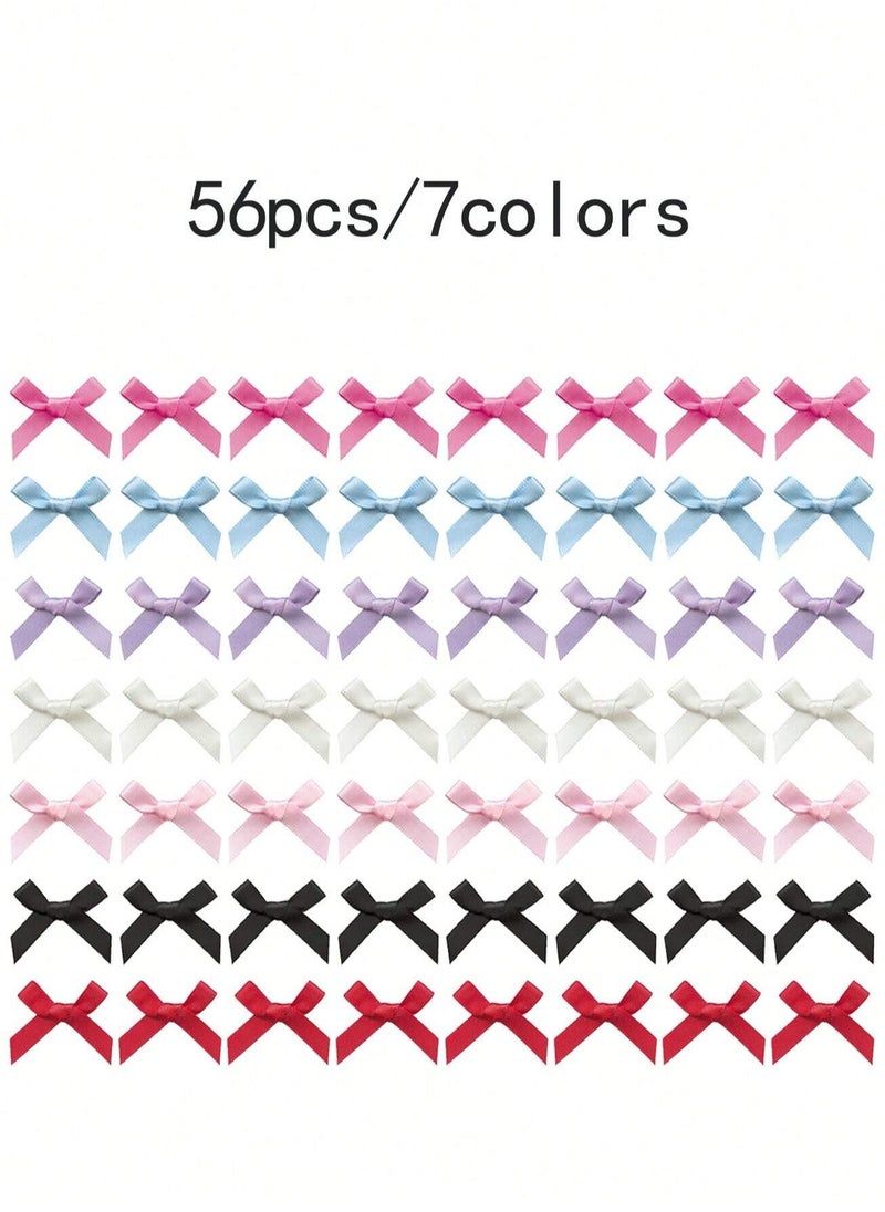 KHAJUL 56-Piece Mini Bow Hair Clips, Sweet Non-Slip Bow Hair Accessories for Women and Girls (7 colors)  - Image 2