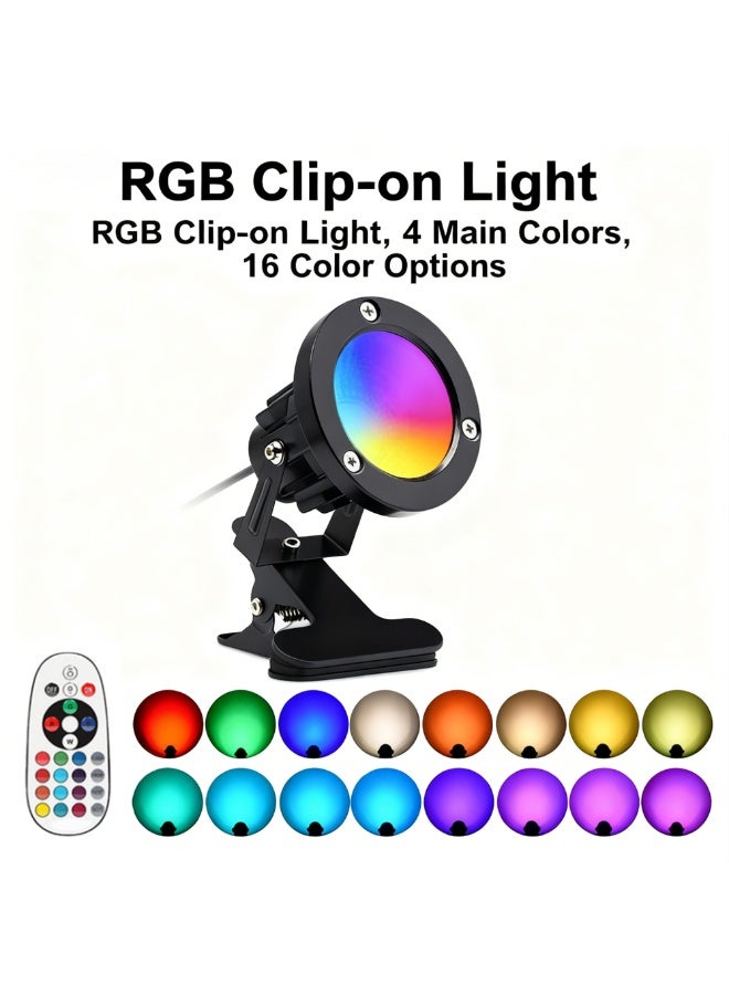RGB Clip-on Light，Comes with 3M cable. IP65 waterproof rating. Suitable for indoor/outdoor passageways, terraces, lawns, courtyards, walkways, billboards.（16 color，1Pack） - Image 1