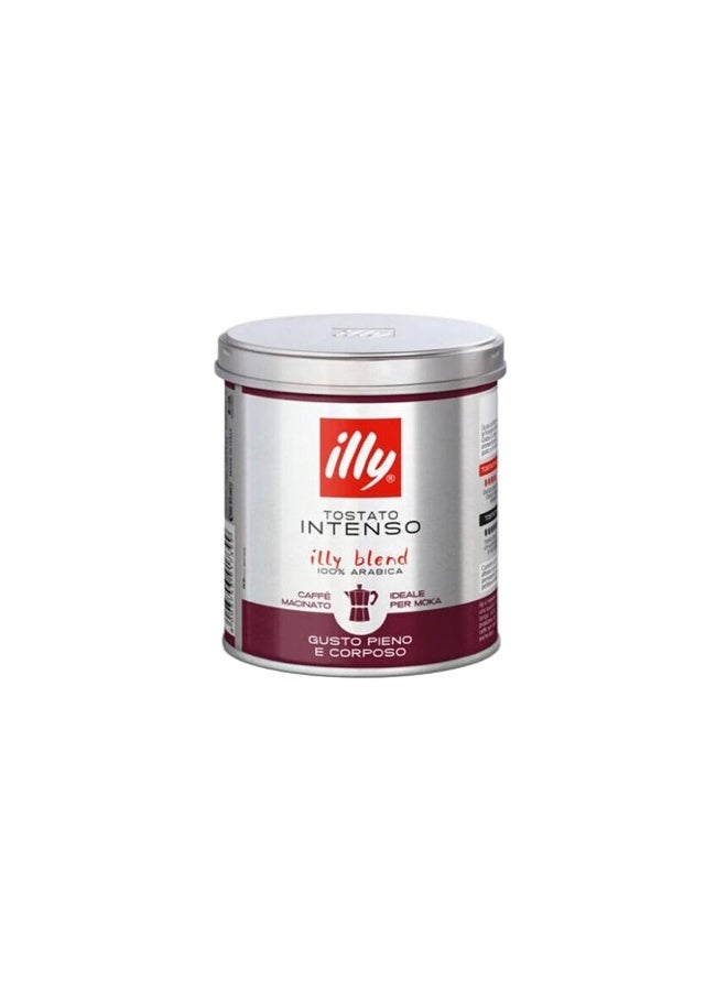 illy Intenso Ground Espresso Coffee, 100% Arabica Blend for Moka Pot, 125g