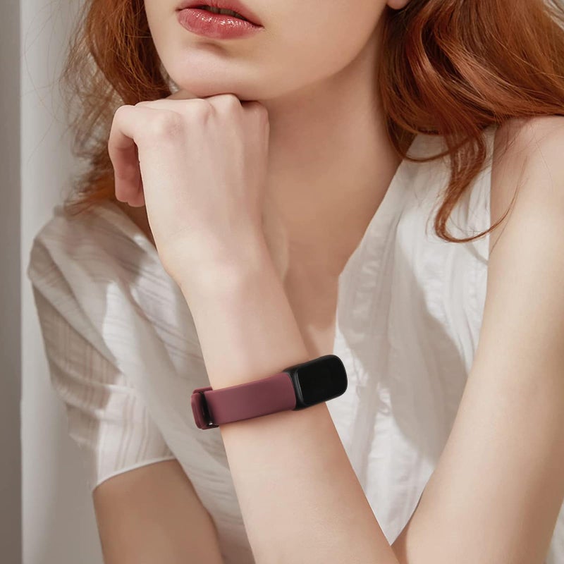 Meliya for Fitbit Inspire 3 Bands Women Men, Soft Silicone Adjustable Wristband Replacement Sport Straps Compatible with Fitbit Inspire 3 Fitness Tracker (Wine Red) - Image 5