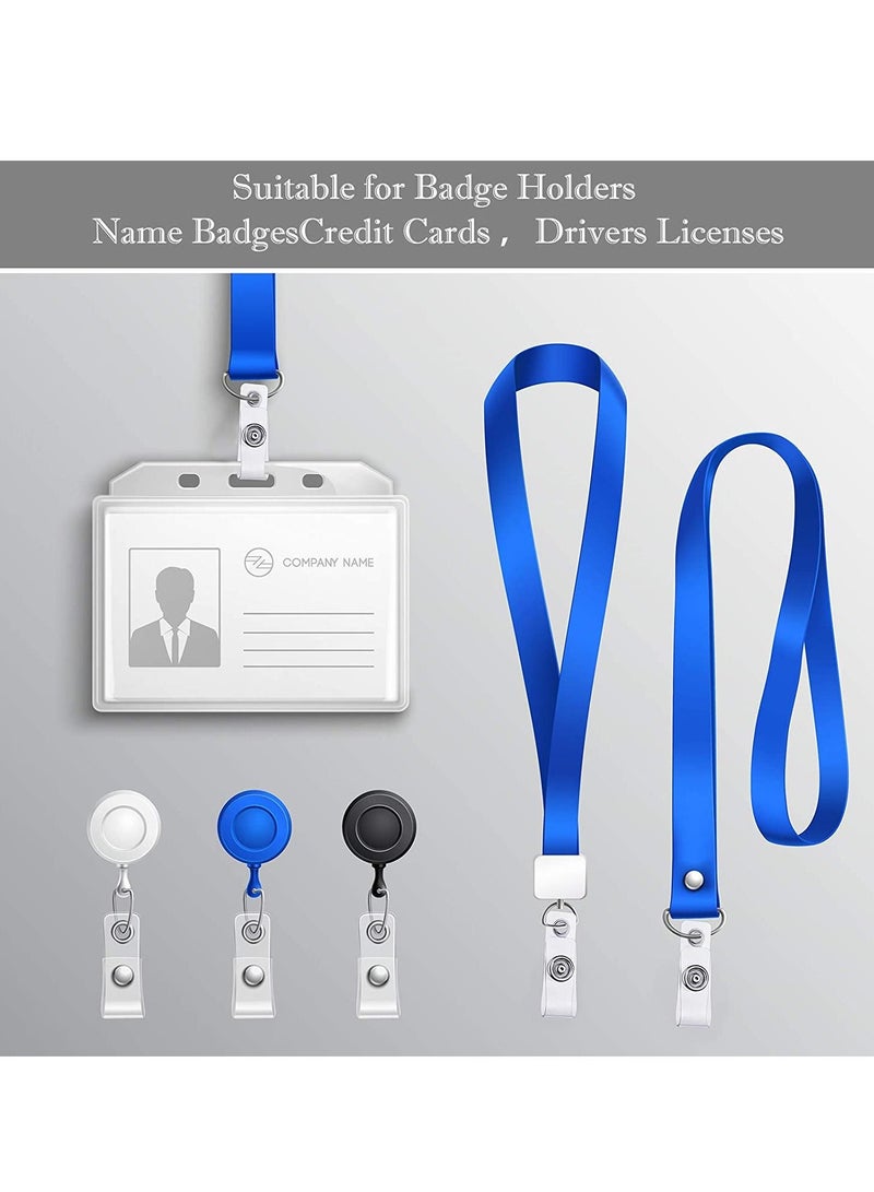KASTWAVE Badge Holder, Clear ID Plastic Badge Strap with Snap and Eyelet Vinyl Badge Clips for Card Holder, Lanyards, and Key Rings  100  - Image 2