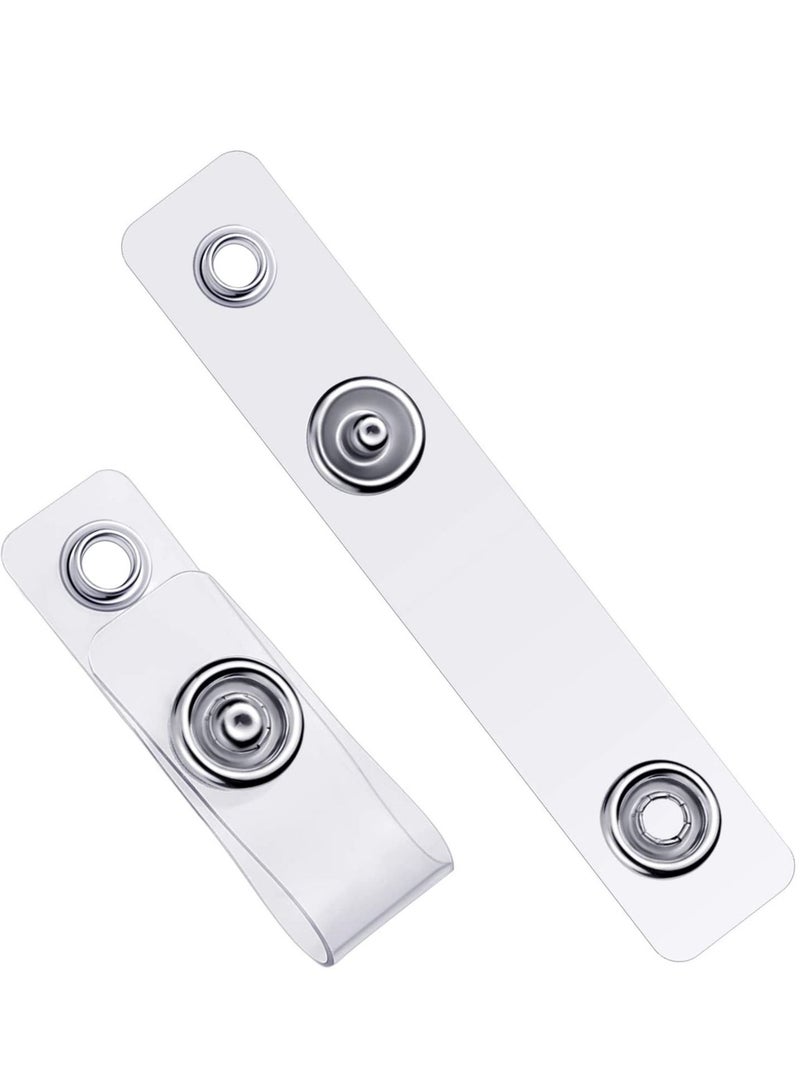 KASTWAVE Badge Holder, Clear ID Plastic Badge Strap with Snap and Eyelet Vinyl Badge Clips for Card Holder, Lanyards, and Key Rings  100  - Image 1