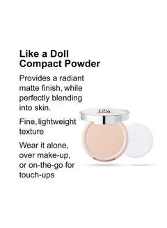 PUPA Milano Like A Doll Compact Powder Creamy, Radiant Pressed Formula Conceal And Blur Imperfections Buildable Coverage Delivers Perfect Finishing Touch Of Color 002 Sublime Nude 0.07 Oz  - Image 3