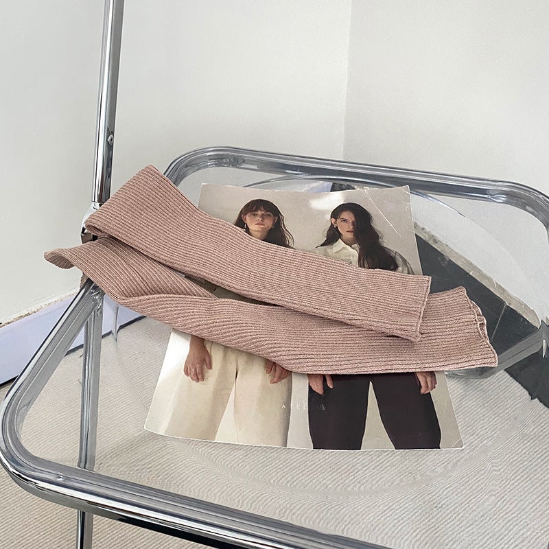Chic Knit Arm Warmers Autumn Sweet Solid Color Half-Sleeve Oatmeal 