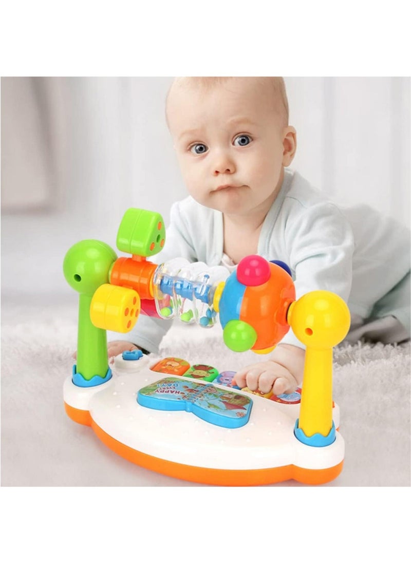 Hihonor Baby Music Piano Baby Drum Toys Kids Music Toy with Lights Animal Sounds Toy Child Musical Playset Xylophone Plastic Electronic Equipment Preschool Vocalize  - Image 1