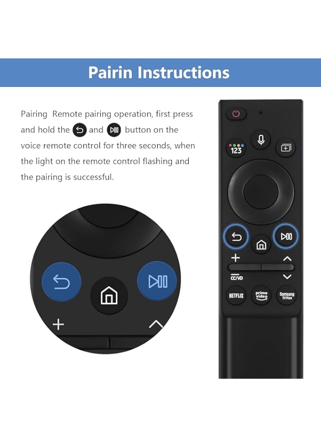 Replacement Remote Replacement Voice Remote Control fit for Samsung Smart TVs 2021 Model Compatible with Samsung QLED Series Smart TV Q60A Q70A Q80A QN85A QN90A QN800A