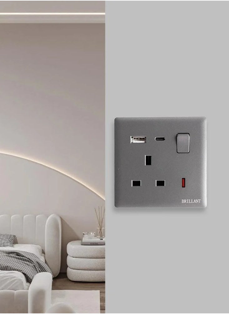BRILLANT - 3pcs USB-C Plug Brilliant Light Gray - Image 1