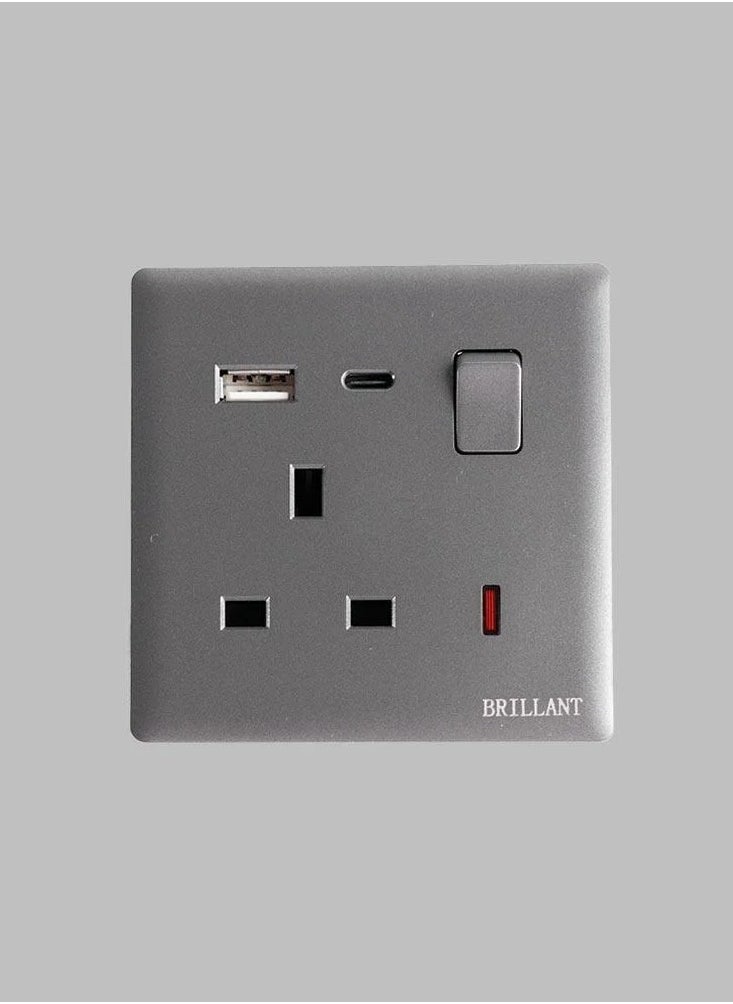 BRILLANT - 3pcs USB-C Plug Brilliant Light Gray - Image 1
