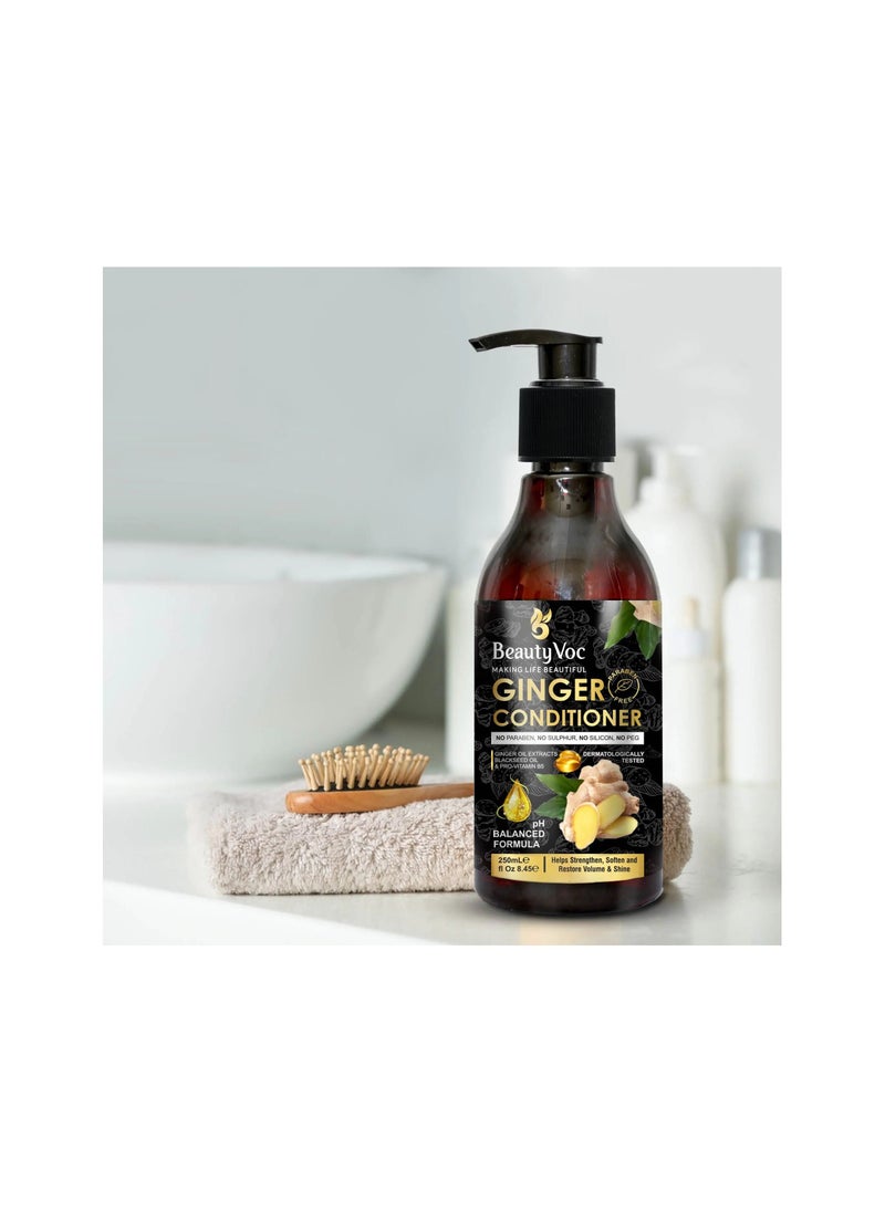 BEAUTY VOC 250ml Ginger Conditioner Infused with Ginger and Botanical Extracts for Deep Moisture, Smooth Detangling and Brilliantly Manageable Hair  - Image 3
