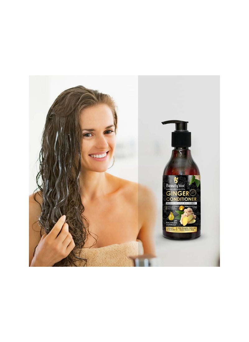 BEAUTY VOC 250ml Ginger Conditioner Infused with Ginger and Botanical Extracts for Deep Moisture, Smooth Detangling and Brilliantly Manageable Hair  - Image 4