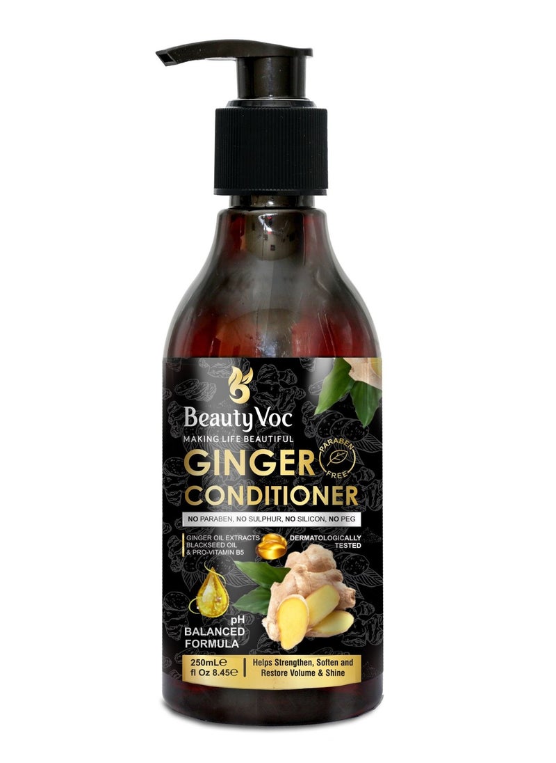 BEAUTY VOC 250ml Ginger Conditioner Infused with Ginger and Botanical Extracts for Deep Moisture, Smooth Detangling and Brilliantly Manageable Hair  - Image 2