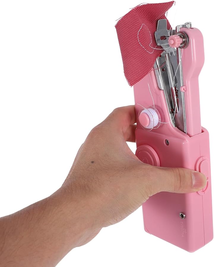 ماكينة خياطة محمولة يدوية صغيرة كهربائية مدمجة خفيفة الوزن لإصلاح الملابس، خياطة سريعة للمشاريع المنزلية والسفر والهوايات. - Image 5