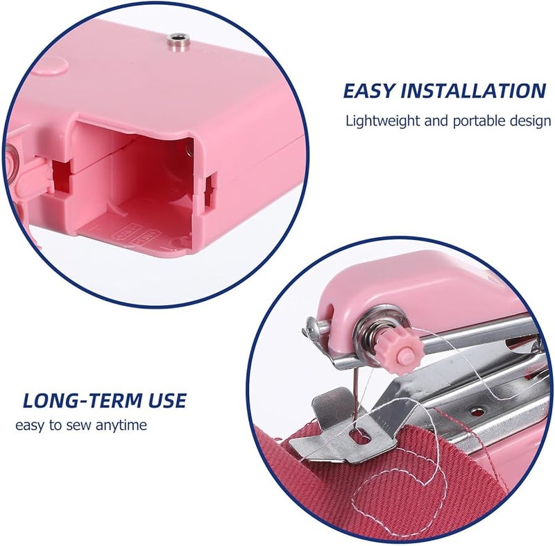 ماكينة خياطة محمولة يدوية صغيرة كهربائية مدمجة خفيفة الوزن لإصلاح الملابس، خياطة سريعة للمشاريع المنزلية والسفر والهوايات. - Image 4