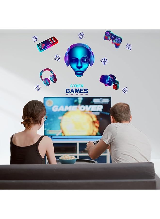 إيروريكس ملصقات حائط ثلاثية الأبعاد تتوهج في الظلام، ملصقات حائط لألعاب الفيديو، ديكور حائط لغرف الأولاد، غرفة نوم الأطفال، ديكور غرفة اللعب المنزلية، هدية للاعبي الألعاب، ذاتية اللصق ومقاومة للماء - Image 2