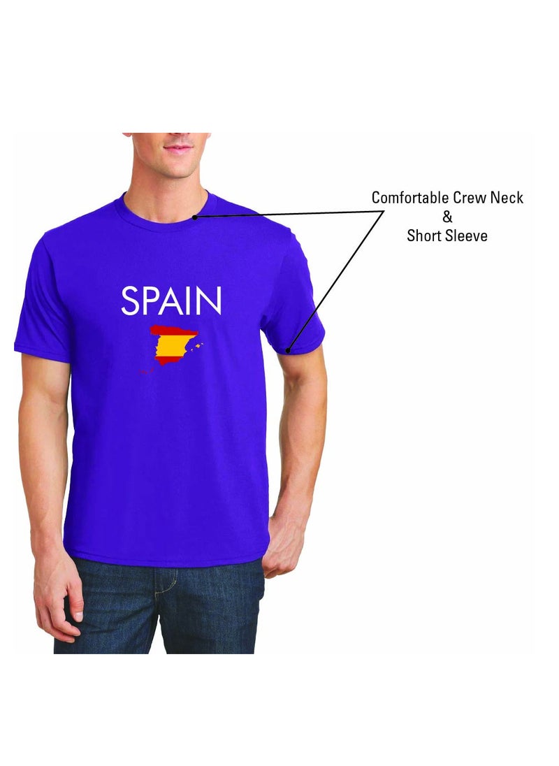 Generic - Spain Adult T-Shirt for Mens - Round Neck Short Sleeve Cotton T-Shirt - Soft and Comfortable Men Tshirt - Perfect for Souvenir - Spanish Tshirt - Image 1