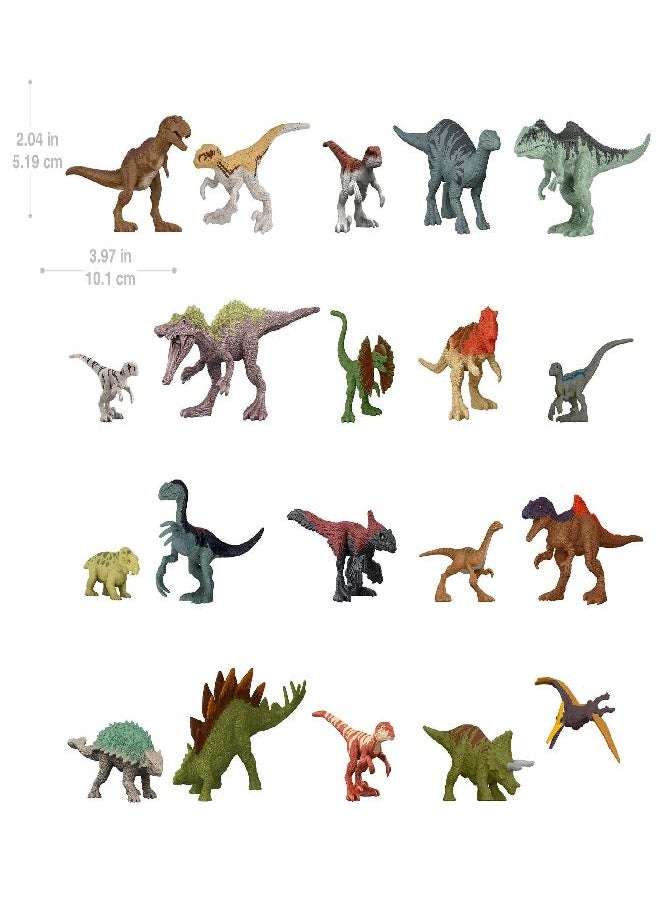 Jurassic World Toys - Jurassic World Toys Dominion Minis Multipack, 20 Mini Dinosaur Toys with Authentic Designs, 1.125-Inch Scale - Image 1