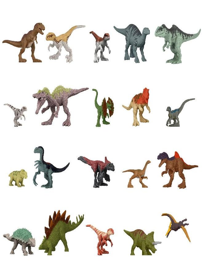 Jurassic World Toys - Jurassic World Toys Dominion Minis Multipack, 20 Mini Dinosaur Toys with Authentic Designs, 1.125-Inch Scale - Image 1