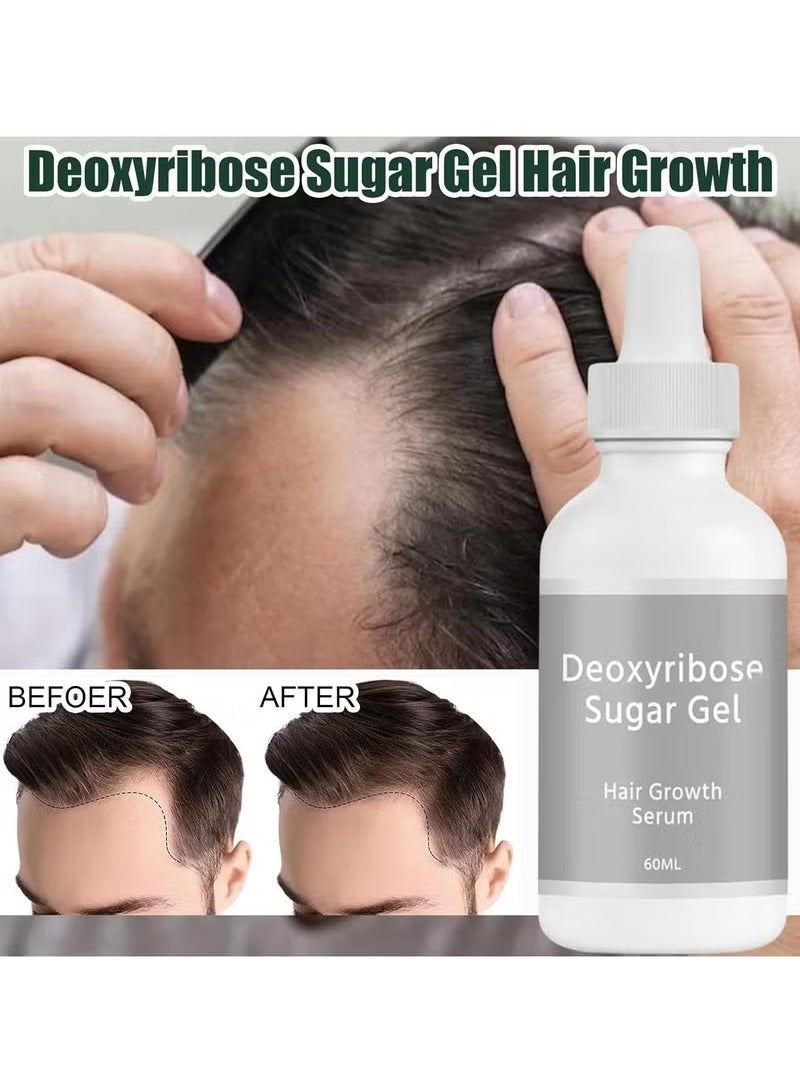 ATRJSZ Deoxyribose Sugar Gel Hair Growth, Hair Growth Oil, 60ml Deoxy Ribose Sugar Hair Growth Serums, Growing Hair Oil Scalp Gel For Hair Strengthening, Mild Hair Thickening Gel Safe Oil for Men Women - Image 4