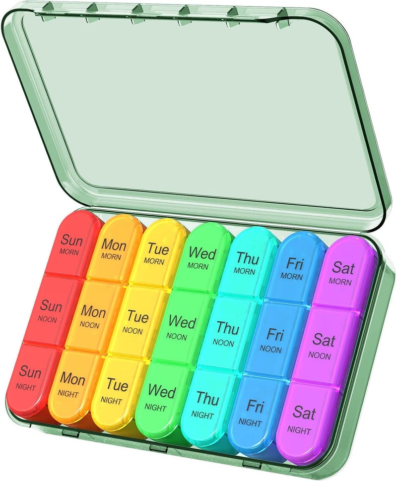 Daviky Weekly Pill Organizer 3 Times a Day, Pill Box 3 Times a Day, Travel Pill Box 7 Day with Large Pill Containers, Pill Cases Organizers 7 Day, Daily Medicine Organizer to Hold Medication - Image 1