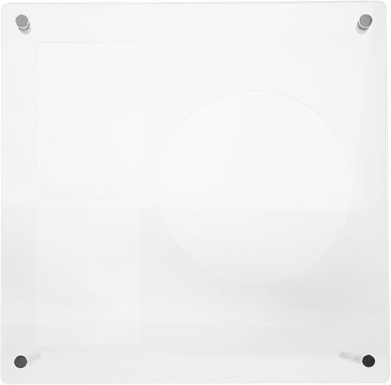 Acrylic Photo Display Frame for Desk with 1 CD Slot and 2 Small Card Holders (24x24cm) Acrylic Picture Frame for Home Decoration and Photo Organization - Image 1