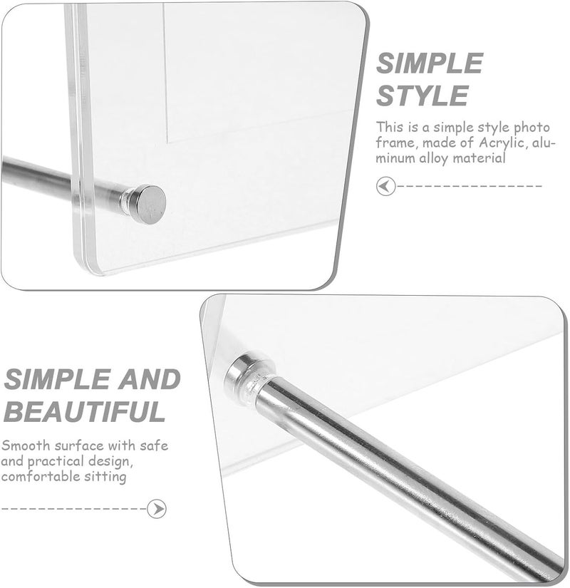 Acrylic Photo Display Frame for Desk with 1 CD Slot and 2 Small Card Holders (24x24cm) Acrylic Picture Frame for Home Decoration and Photo Organization - Image 3