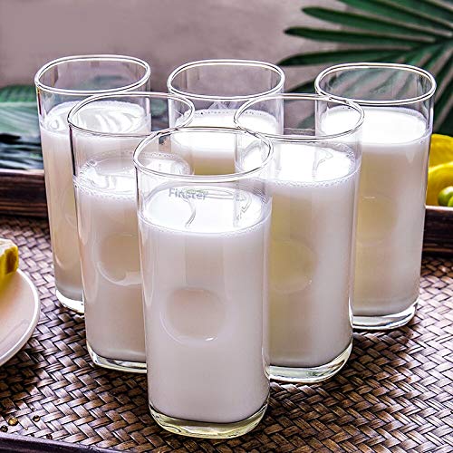 FINSTER Crystal Cut Water/Milk Glasses Set of 8-300 ml Transparent Long Glass Highball Glasses | Juice Plaza Tumbler - Image 1