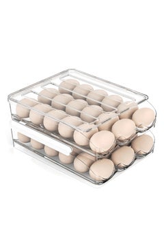 Large Capacity Egg Holder for Refrigerator, Egg Fresh Storage Box for Fridge, Egg Storage Container Organizer Bin, Clear Plastic Storage Container