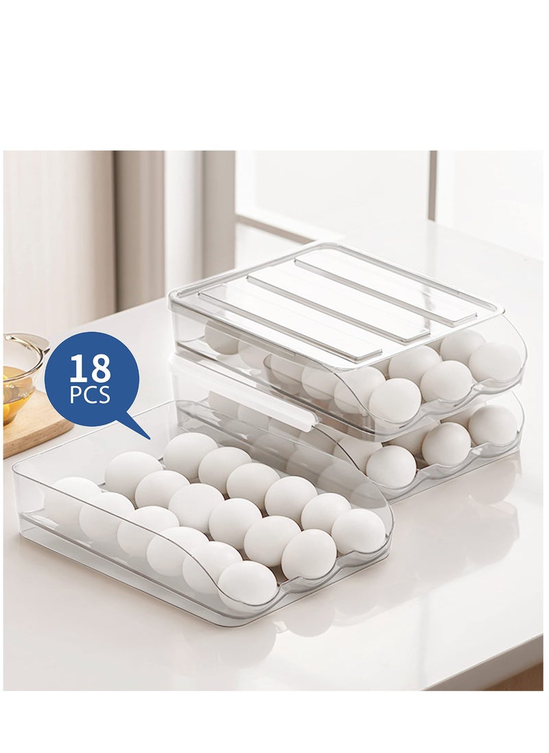 MIXDE - Large Capacity Egg Holder for Refrigerator, Egg Fresh Storage Box for Fridge, Egg Storage Container Organizer Bin, Clear Plastic Storage Container - Image 1