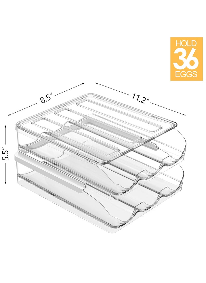MIXDE - Large Capacity Egg Holder for Refrigerator, Egg Fresh Storage Box for Fridge, Egg Storage Container Organizer Bin, Clear Plastic Storage Container - Image 1