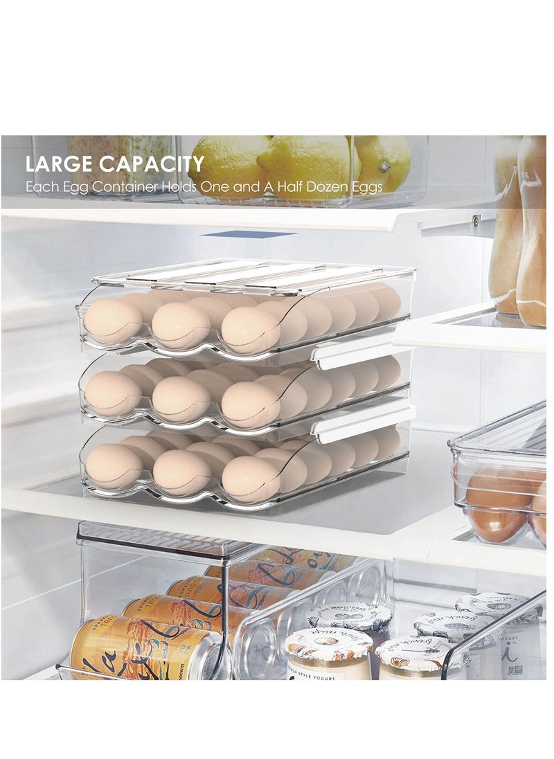 MIXDE - Large Capacity Egg Holder for Refrigerator, Egg Fresh Storage Box for Fridge, Egg Storage Container Organizer Bin, Clear Plastic Storage Container - Image 1