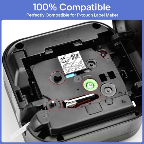 GREENCYCLE TZe-155 White on Clear Label Tape Compatible for Brother P-Touch Label Maker TZe TZ Tape TZe-155 TZ-155 24mm 0.94 Laminated Clear for PT-D600 D610BT P700 P750W, 3 Pack - Image 4