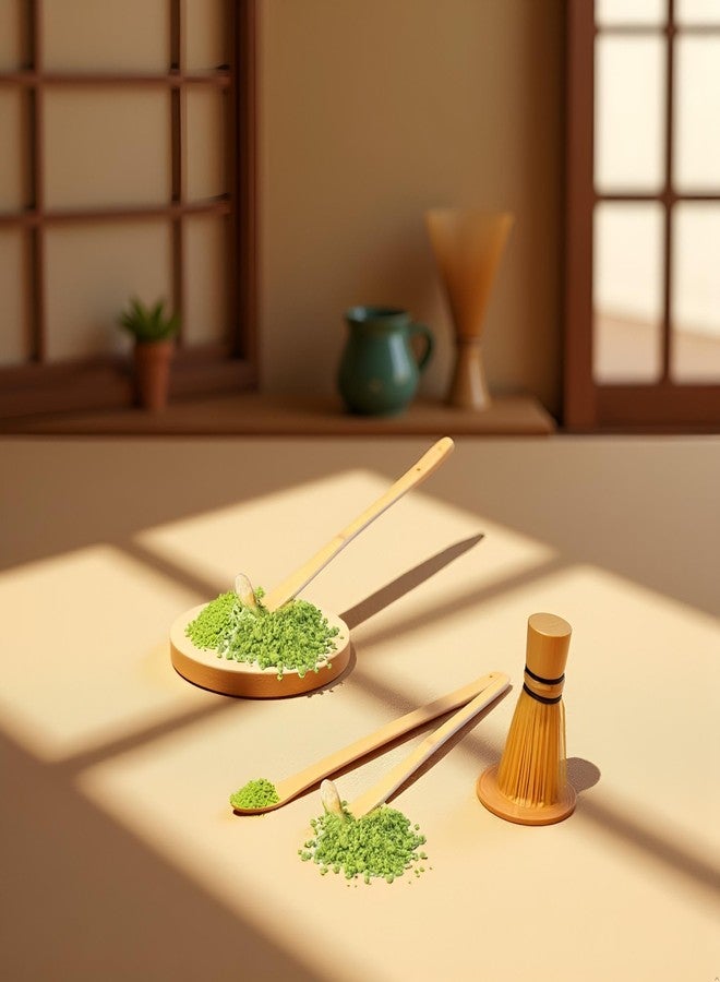 Sluswallow 2 Pcs Japanese Bamboo Matcha Scoop - 18cm Brown Traditional Tea Ceremony Spoon for Matcha and Coffee,Durable Eco-Friendly Espresso Accessories,Bamboo Matcha Scoop for measuring Matcha green tea powder - Image 3