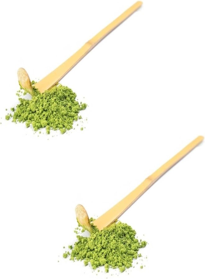 Sluswallow 2 Pcs Japanese Bamboo Matcha Scoop - 18cm Brown Traditional Tea Ceremony Spoon for Matcha and Coffee,Durable Eco-Friendly Espresso Accessories,Bamboo Matcha Scoop for measuring Matcha green tea powder - Image 1