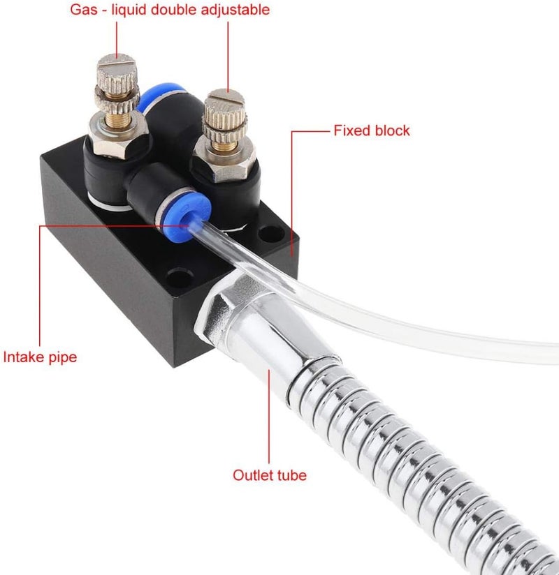 YWY Mist Coolant Lubrication Spray System with Check Valve and Stainless Steel Flexible Pipe for Metal Cutting Engraving Cooling MachineAir Pipe CNC Lathe Milling Drill - Image 4