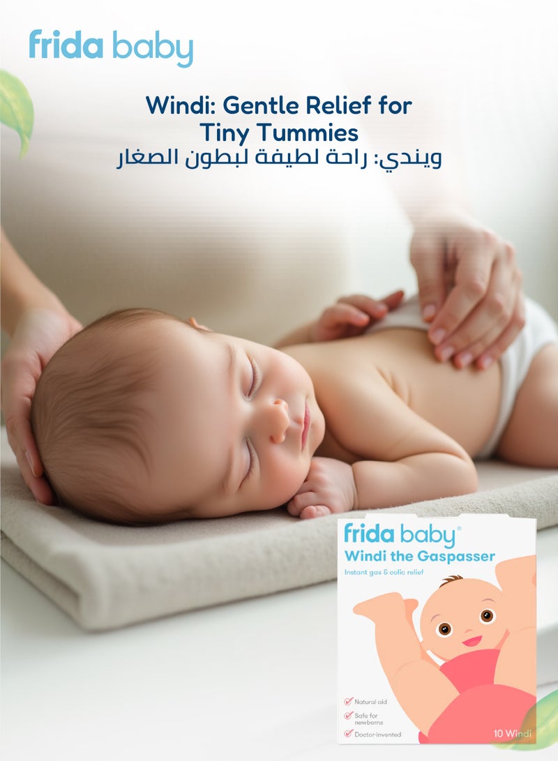 fridababy Windi Baby Gas & Colic Reliever | 10 Qty | Made in Sweden | Instant Tummy Discomfort Relief | Safe, Natural & BPA-Free | Pediatrician-Approved, Soft & Gentle Design | Easy-to-Use for Newborns & Infants - Image 4