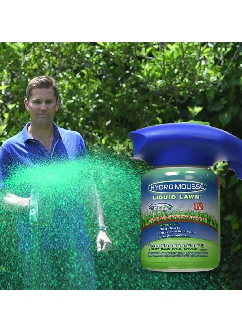 A spray for repairing and germinating natural grass in your garden, a set for repairing desertified places and weak germinating areas, a natural fertilizer for growing grass in your garden