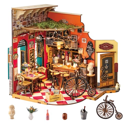 Rolife DIY Miniature House Kit for Adults Mini Wooden Dollhouse Kit Tiny House Diorama Building KitsBirthday Christmas Craft Hobbies Gift for Teens Kids Cheers Bar Dining - Image 1