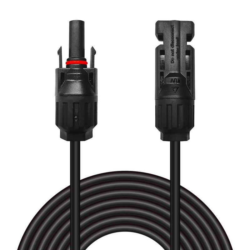Newpowa 6FT 15FT 30FT 50FT 100FTFeet 10AWG6mm Solar Extension Cable with MaleFemale Solar Panel Connectors Weatherproof for PV Outdoor UseOne Tinned Copper Black