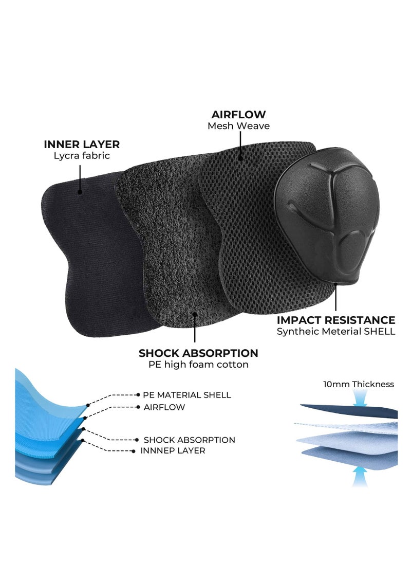 Kids Protective Gear Set: Knee Pads, Elbow Pads, and Wrist Guards for Toddlers - Ideal for Cycling, Rollerblading, and Scootering (Black)  - Image 5