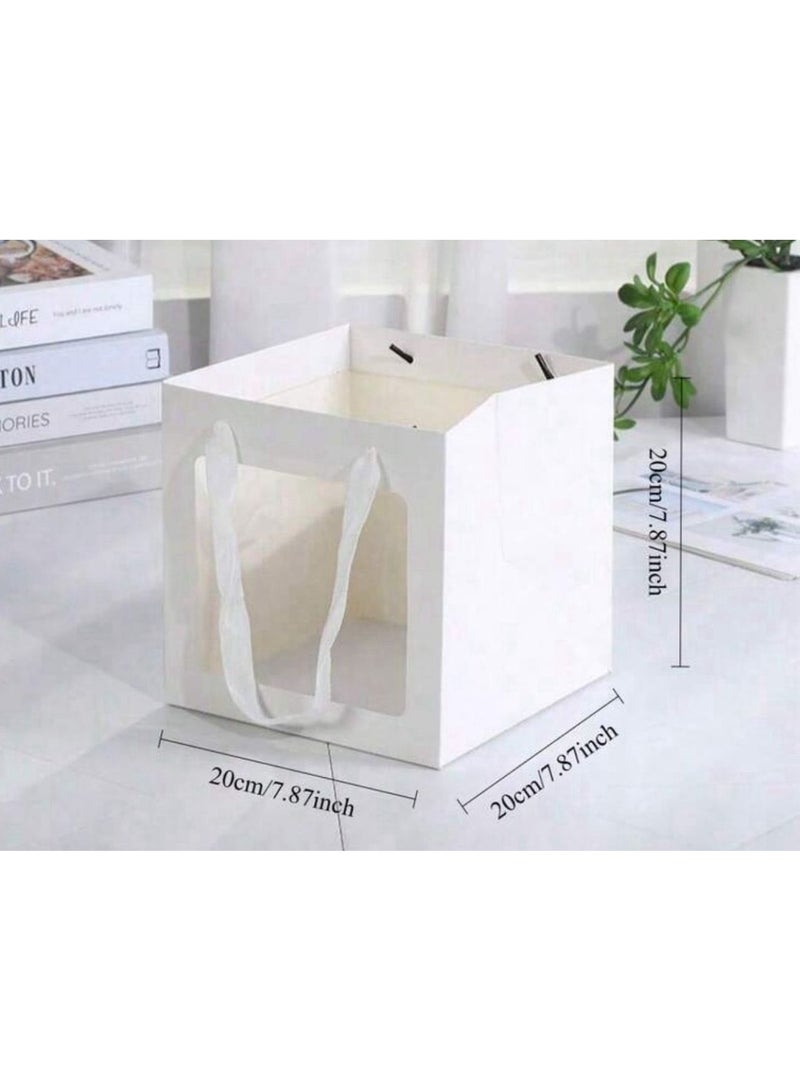 3pcs set of square gift bags with handles, suitable for weddings, birthdays, holidays, and parties., Holiday Presents, Event Decorations, Minimalist Gift B