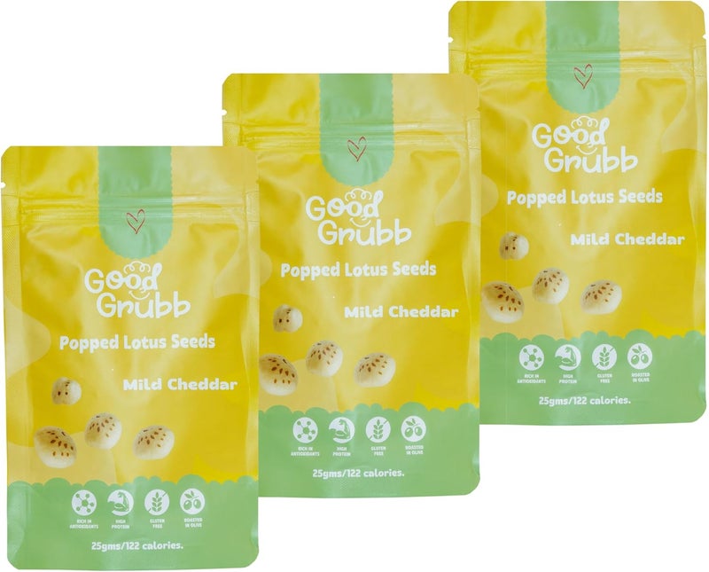 Good Grubb Popped Lotus Seeds - Mild Cheddar Flavor (3 Pack) - Image 1