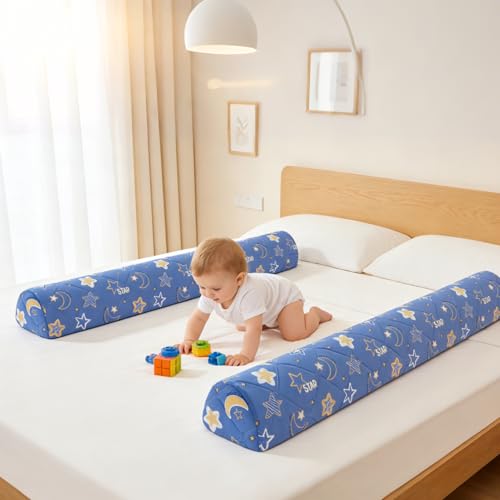 Ceekliybear 1-Pack Premium Foam Bed Bumpers for Toddler, Non-Slip Bed Rails for Toddlers for Twin, Queen, King Beds, Machine Washable Bumpers Cover for Easy Care（Size：52" x 7" x 5"） - Image 2