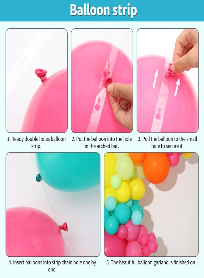 KIRIN Tropical Balloon Arch Kit,Hot Pink Lime Green Orange Slate Blue Yellow Latex Neon Balloons for Summer Birthday Party Decorations,Pool Party,Baby Shower Decorations - Image 3