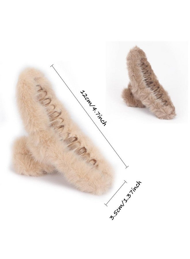 YANWENX Hair Claw Clips for Women (2 PCS),Hair Clips Strong Hold Non-Slip Hair Barrettes for Thick Thin Long Hair, Cute Claw Clips Hair Accessories (Coffee, Beige) - Image 5