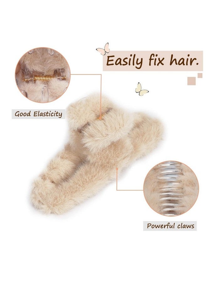 YANWENX Hair Claw Clips for Women (2 PCS),Hair Clips Strong Hold Non-Slip Hair Barrettes for Thick Thin Long Hair, Cute Claw Clips Hair Accessories (Coffee, Beige) - Image 4