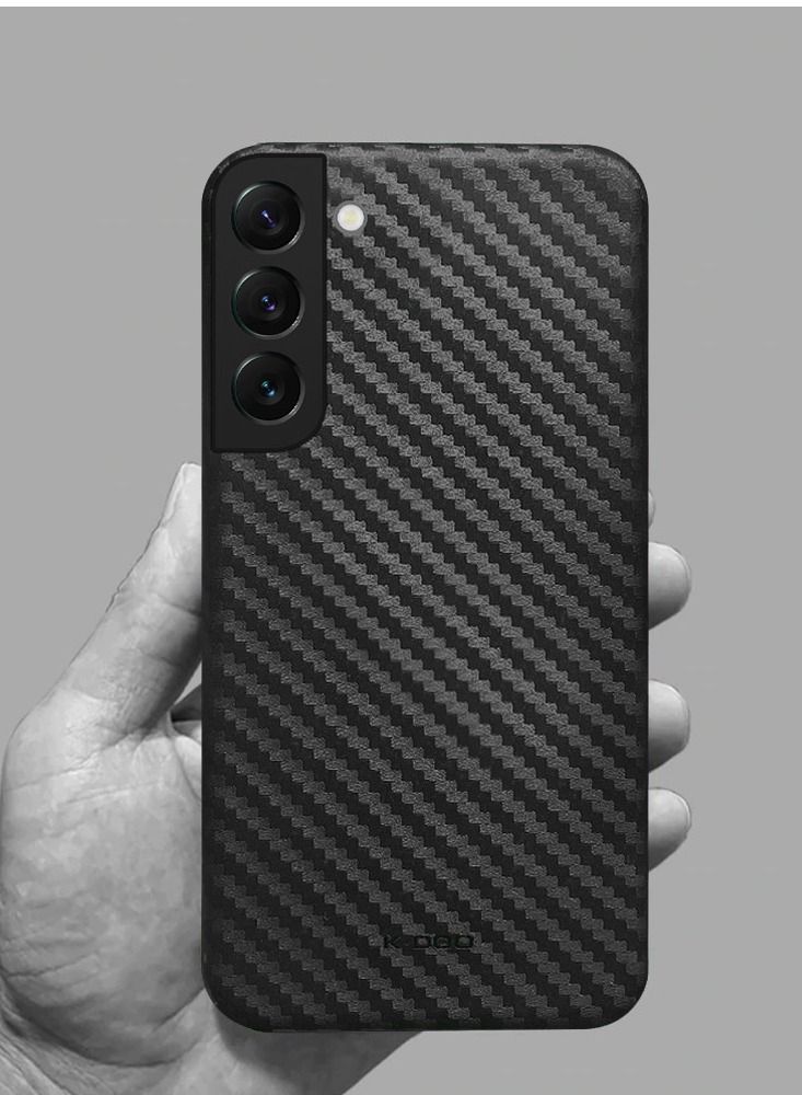 Air Carbon Case Ultra Slim Carbon Fiber Pattern Back Cover Skin for Samsung Galaxy S22 Plus Black